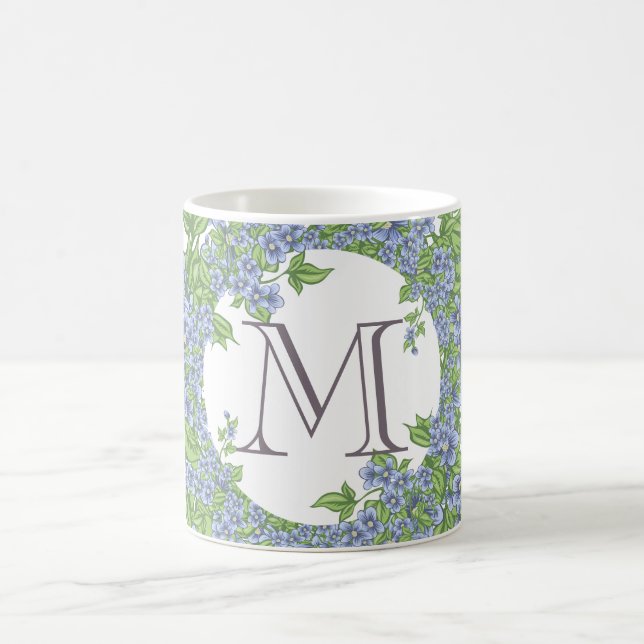 Floral Wreath Monogram Coffee Mug (Center)