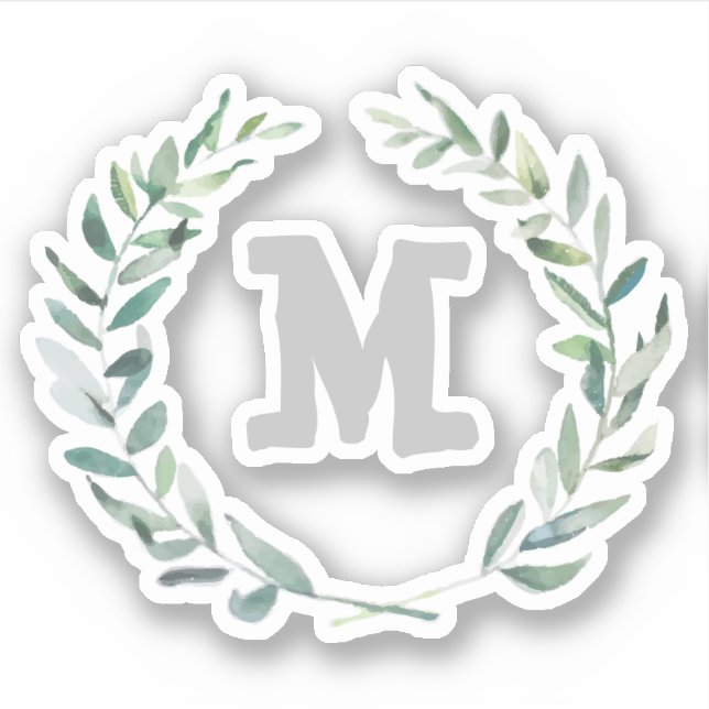 Floral wreath monogram personalised (Front)