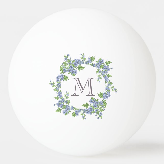 Floral Wreath Monogram Ping Pong Ball (Front)