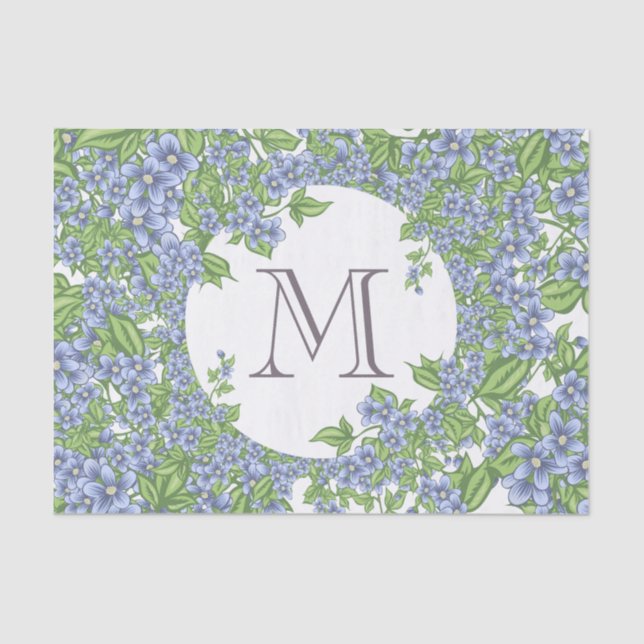 Floral Wreath Monogram Tissue Paper (Front)