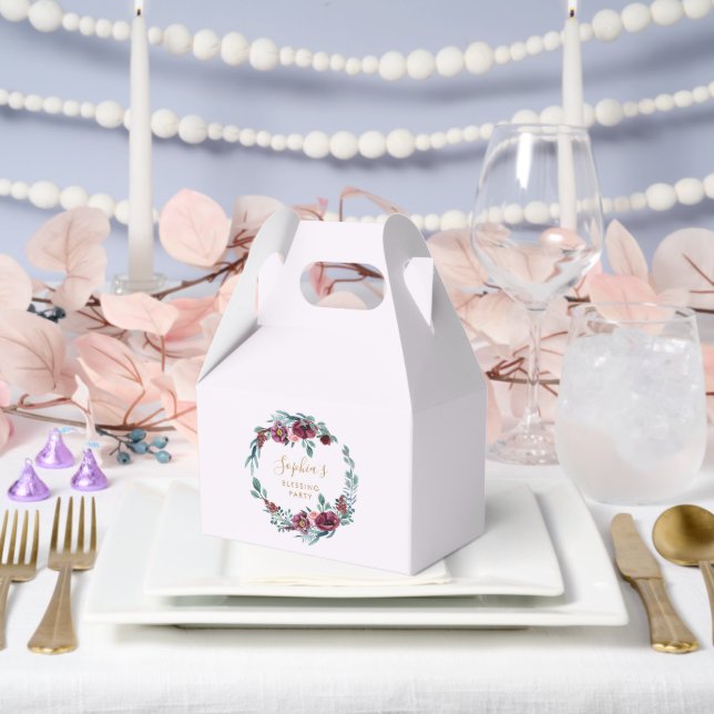 Floral Wreath Mother and Baby Blessing Party Favour Box (Wedding)