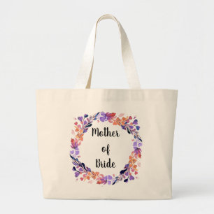 Floral Wreath Mother Of Bride Large Tote Bag
