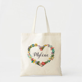 Floral Wreath Name Tote - Stella