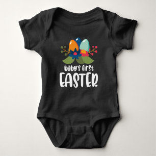 Floral Wreath of Eggs Baby's First Easter Newborn Baby Bodysuit