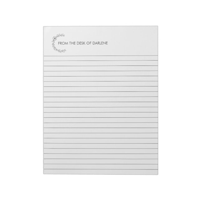 Floral Wreath Personalised Notepad (Rotated)