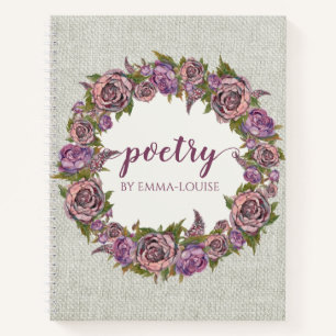 Floral Wreath Personalised Poetry Notebook