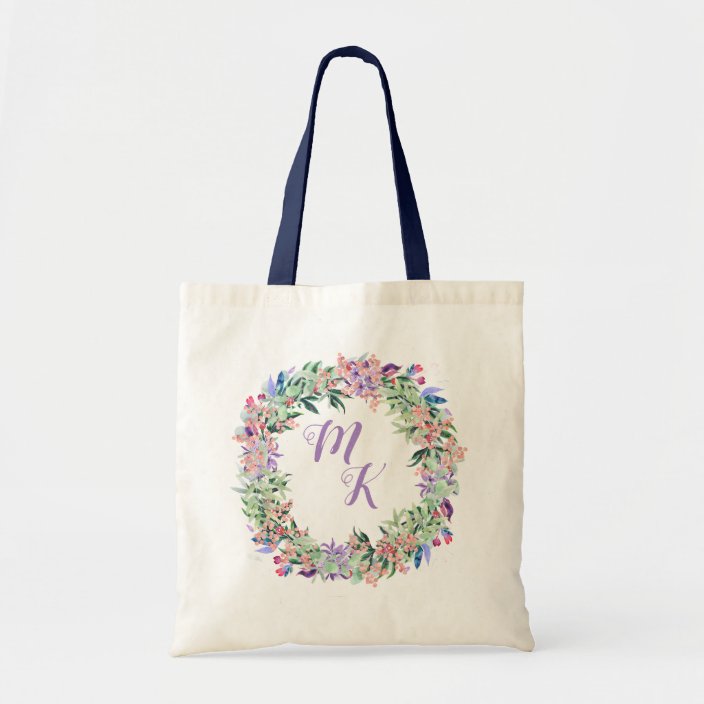 Floral Wreath Personalised Tote Bag | Zazzle.co.uk