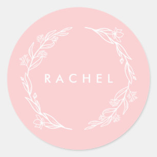 Floral Wreath Round Label