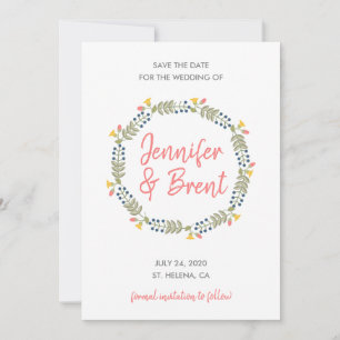Floral Wreath Save the Date