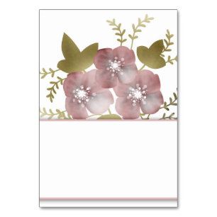 Floral wreath spring summer pink flowers green lea table number