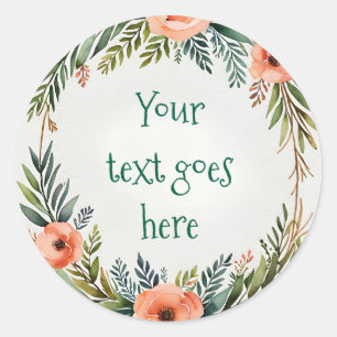 floral wreath text illustration watercolor sticker