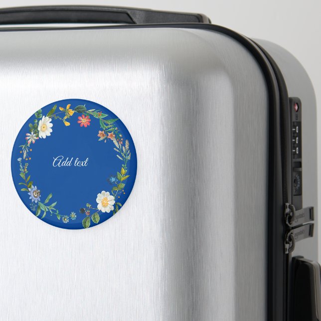 Floral Wreath Text Template Magnet (In Situ (Luggage))
