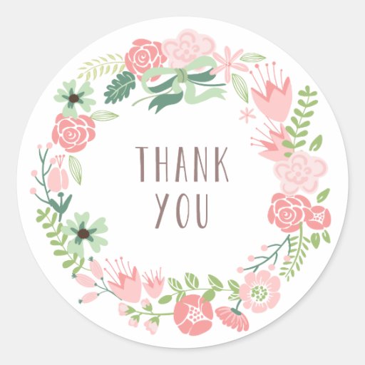Image of Floral Wreath | Thank You Stickers