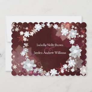 Floral Wreath Unique Winter Wedding Invitation