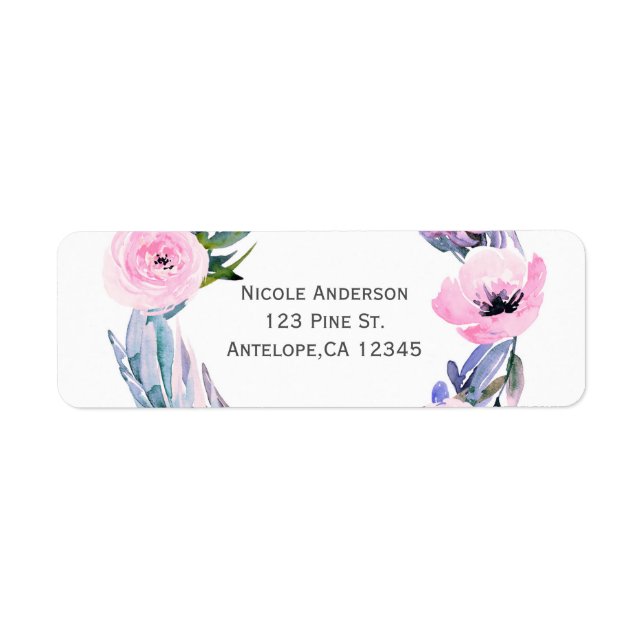 Floral Wreath Watercolor Elegant Bridal Shower (Front)