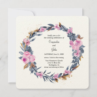 Floral Wreath Wedding Invitation