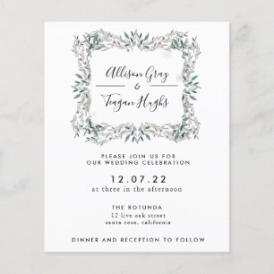 Floral Wreath Wedding Invitation Budget Flyer