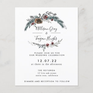 Floral Wreath Wedding Invitation   Budget Flyer