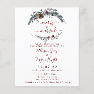 Floral Wreath Wedding Invitation Budget Flyer
