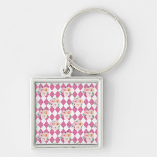 Floral Wreath Wedding Invitation Key Ring