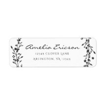 Floral Wreath Wedding Return Address Sticker