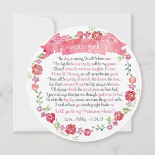 Floral Wreath Will You Be my Matron of Honour Card