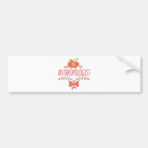 Floral Wreath With Bow Anthropologist Bumper Sticker