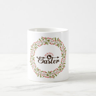 Floral Wreath With Bunny Coffee Mug