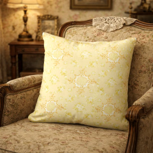 Floral Wreaths With Rose Centres Pattern Cushion