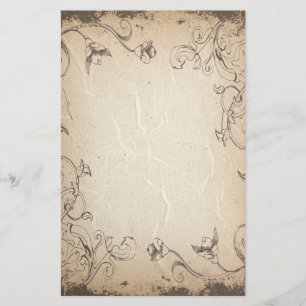 Floral Wrinkled Antique Stationery