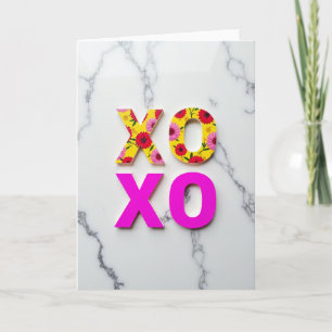 Floral Xoxo Modern Love Card
