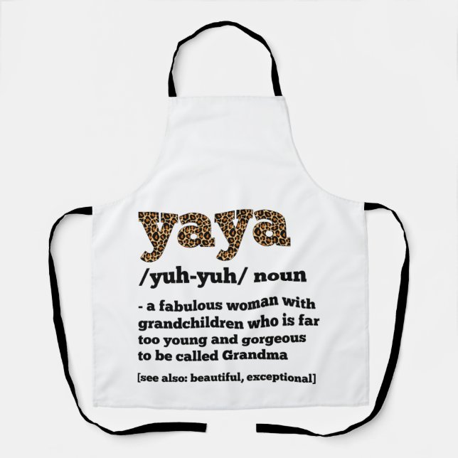 Floral Yaya Definition Grandma Mother's Day Grandm Apron (Front)