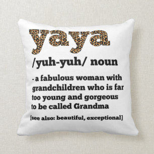 Floral Yaya Definition Grandma Mother's Day Grandm Cushion