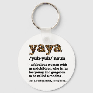Floral Yaya Definition Grandma Mother's Day Grandm Key Ring