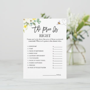 Floral Yellow Bee The Price Is Right Game Card