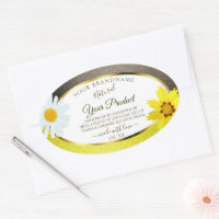 Floral Yellow Brown Glitter White Product Labels