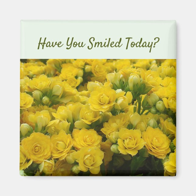 Floral Yellow Flower Photo Cheerful Friendship Magnet (Front)