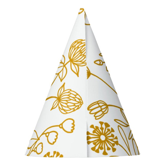 Floral Yellow Party Hat (Back)