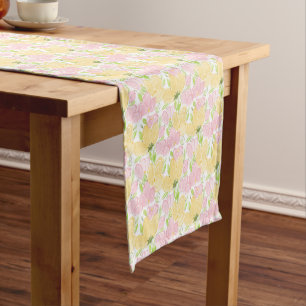 Floral Yellow Pink Table Runner