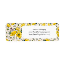 Floral yellow poppies buttercups flowers