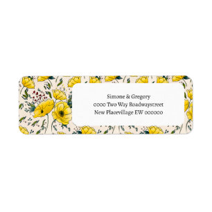 Floral yellow poppies buttercups flowers