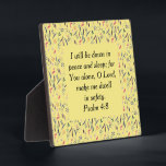 FLORAL Yellow SLEEP IN SAFETY Christian Bedroom Plaque<br><div class="desc">Pretty FLORAL Yellow SLEEP IN SAFETY Christian Bedroom plaque, showing an all-over watercolor floral pattern with YELLOW background. At the centre there is a Christian Scripture verse taken from Psalm 4:8 - I WILL LIE DOWN IN PEACE AND SLEEP, FOR YOU ALONE, O LORD, MAKE ME DWELL IN SAFETY. This...</div>