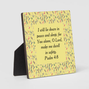 FLORAL Yellow SLEEP IN SAFETY Christian Bedroom Plaque