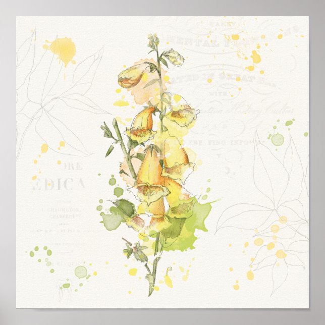 Floral Yellow Splash Poster (Front)