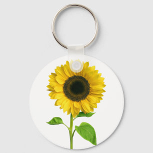 Floral Yellow Sunflower Flower Keychain