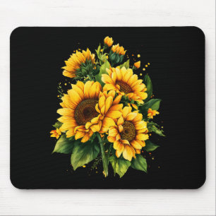Floral Yellow Sunflower Summer Garden Flower Women Mouse Mat