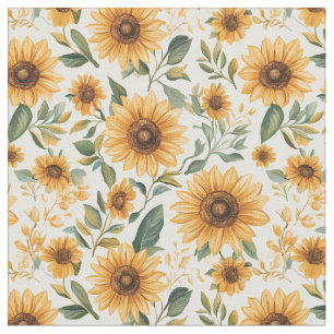 Floral Yellow Sunflowers  Fabric