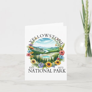 Floral Yellowstone National Park Hiking Camping Ou Card