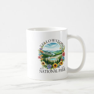 Floral Yellowstone National Park Hiking Camping Ou Coffee Mug