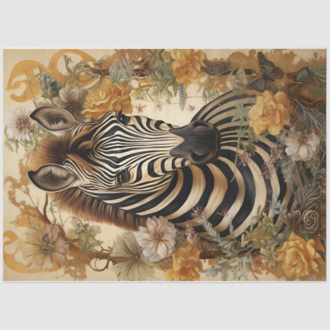 Floral Zebra Tissue Paper (Front)